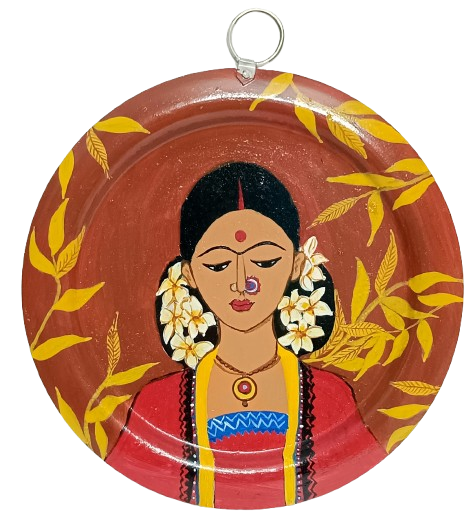 Patachitra Aluminium Plate Wall Hanging | Traditional Indian Craft Wall Decor | Handmade Ethnic Art Piece