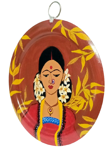 Patachitra Aluminium Plate Wall Hanging | Traditional Indian Craft Wall Decor | Handmade Ethnic Art Piece
