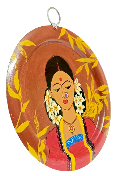 Patachitra Aluminium Plate Wall Hanging | Traditional Indian Craft Wall Decor | Handmade Ethnic Art Piece