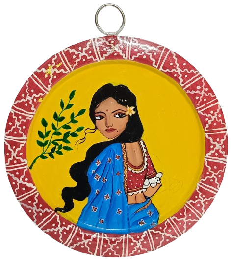 Indian Handmade Patachitra Wall Hanging on Aluminium Plate | Traditional Folk Art Decor | Gift Item
