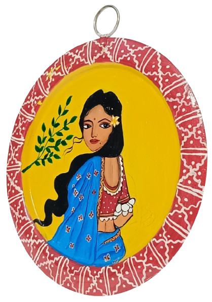 Indian Handmade Patachitra Wall Hanging on Aluminium Plate | Traditional Folk Art Decor | Gift Item