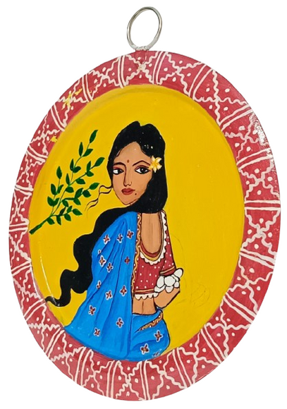 Indian Handmade Patachitra Wall Hanging on Aluminium Plate | Traditional Folk Art Decor | Gift Item