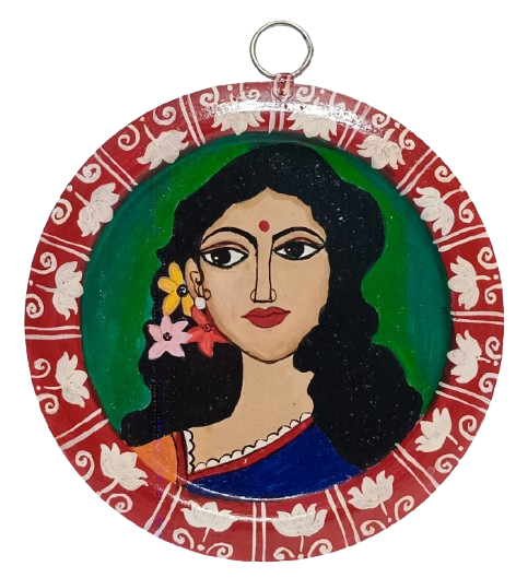 Handmade Patachitra Aluminium Plate Wall Hanging | Indian Folk Art Decor | Unique Gift for Home & Office