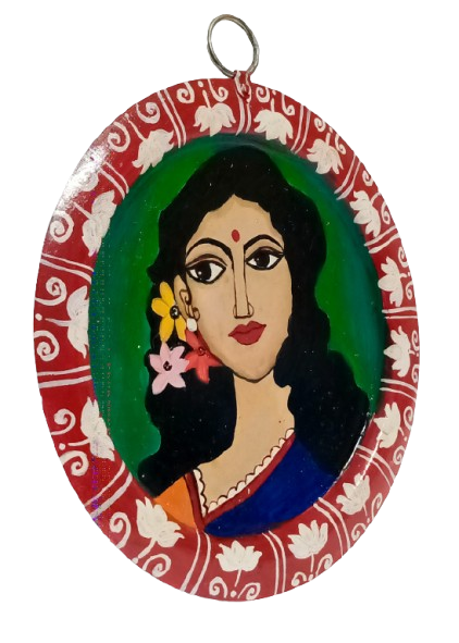 Handmade Patachitra Aluminium Plate Wall Hanging | Indian Folk Art Decor | Unique Gift for Home & Office