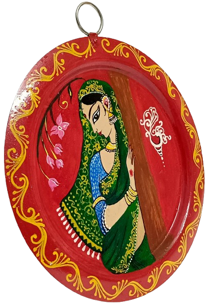 Patachitra Craft Wall Decor on Aluminium Plate | Handmade Ethnic Art Hanging | Indian Traditional Decoration