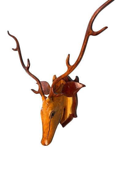 Wooden Deer Head Showpiece for Home Decoration Showpiece