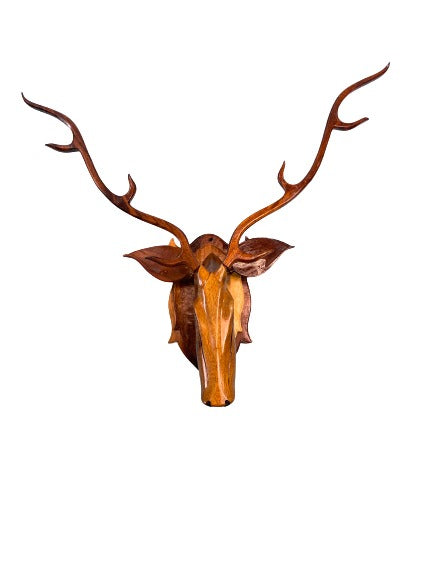Wooden Deer Head Showpiece for Home Decoration Showpiece