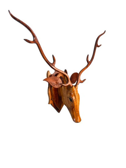 Wooden Deer Head Showpiece for Home Decoration Showpiece