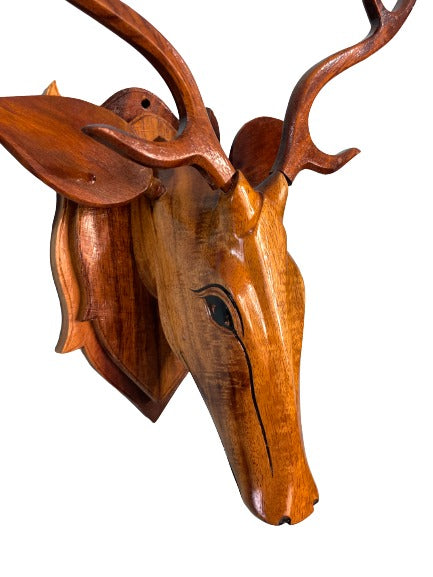 Wooden Deer Head Showpiece for Home Decoration Showpiece