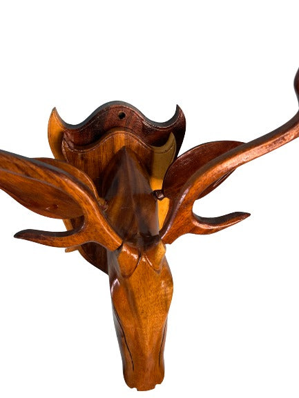 Wooden Deer Head Showpiece for Home Decoration Showpiece