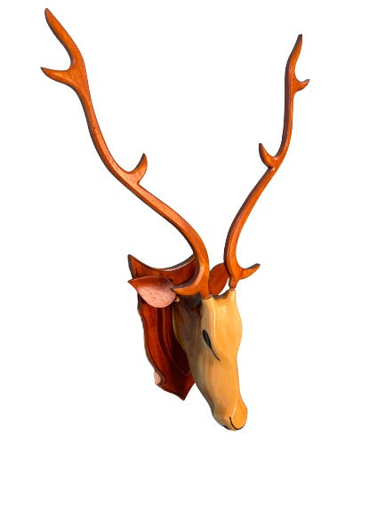 Wooden Deer Head Showpiece for Home Decoration Showpiece