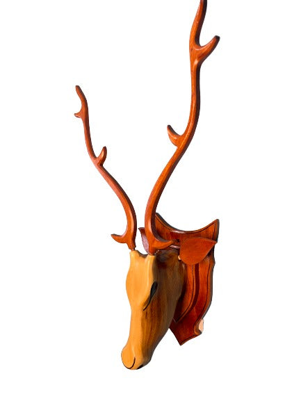 Wooden Deer Head Showpiece for Home Decoration Showpiece