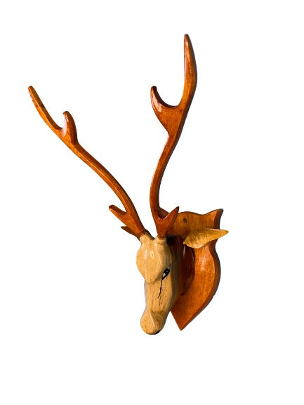 Wooden Deer Head Showpiece for Home Decoration Showpiece