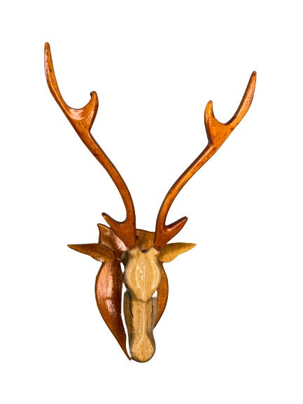 Wooden Deer Head Showpiece for Home Decoration Showpiece