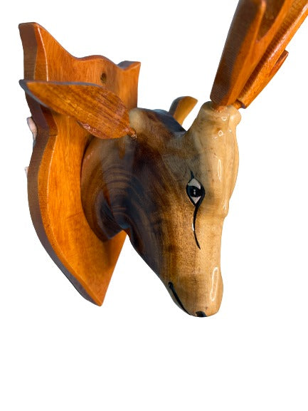 Wooden Deer Head Showpiece for Home Decoration Showpiece