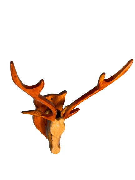 Wooden Deer Head Showpiece for Home Decoration Showpiece