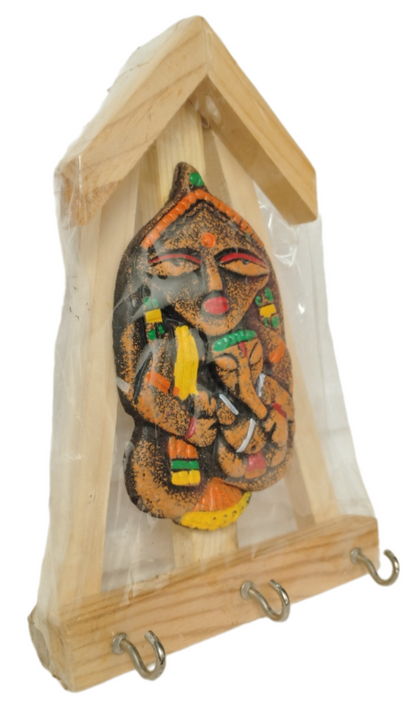 Terracotta Maa Durga Ma Dura Sherawali Maa Ganesh Janani Wall Hanging Showpiece.