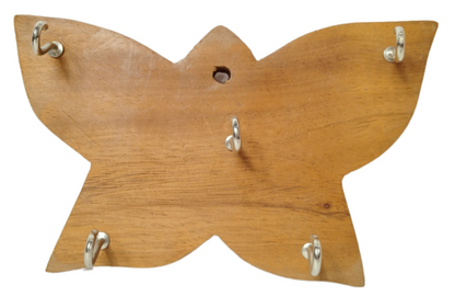 Wooden Key Hanger for Wall - Butterflies Décor - Key Holder Wall Mount - Decorative Items for Home - Key Hooks for Hanging