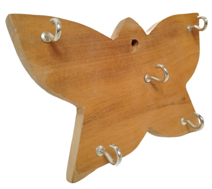 Wooden Key Hanger for Wall - Butterflies Décor - Key Holder Wall Mount - Decorative Items for Home - Key Hooks for Hanging