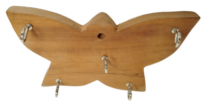 Wooden Key Hanger for Wall - Butterflies Décor - Key Holder Wall Mount - Decorative Items for Home - Key Hooks for Hanging