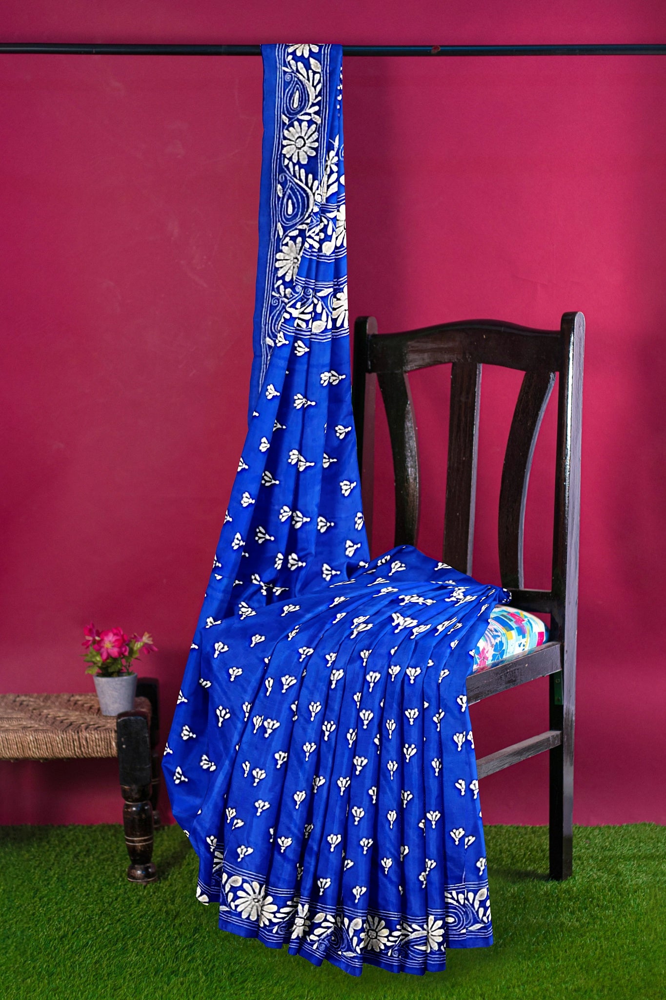 Kantha Stitch: Stylish Blended Silk Saree showcasing Traditional Artistry in Modern Indian Fashion