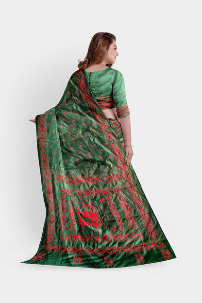 Kantha Stitch: Fashionable Blended Silk Saree with a Contemporary Twist on Indian Ethnic Wear With BP