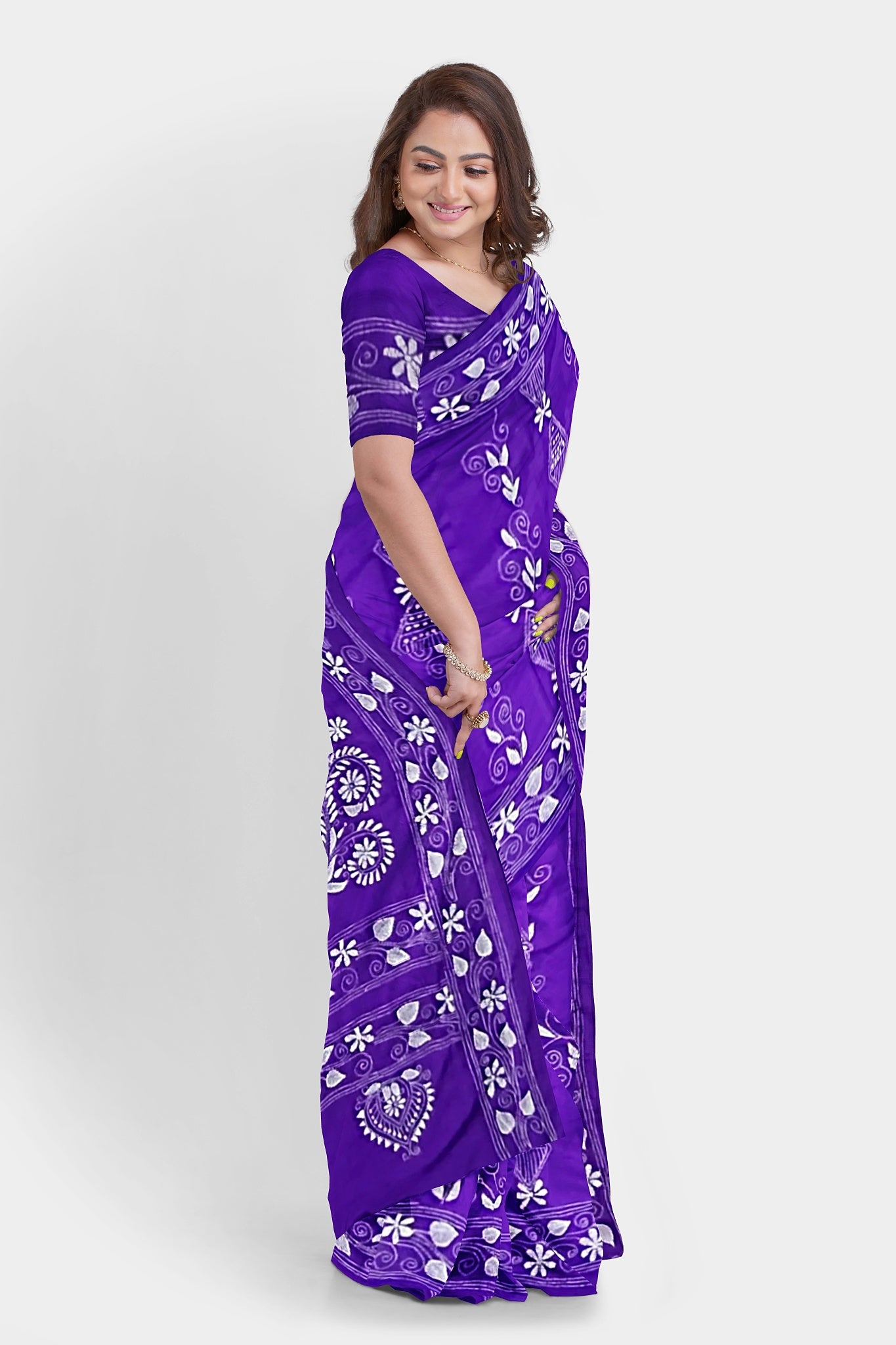 Kantha Stitch: Stylish Blended Silk Saree showcasing Traditional Artistry in Modern Indian Fashion With BP