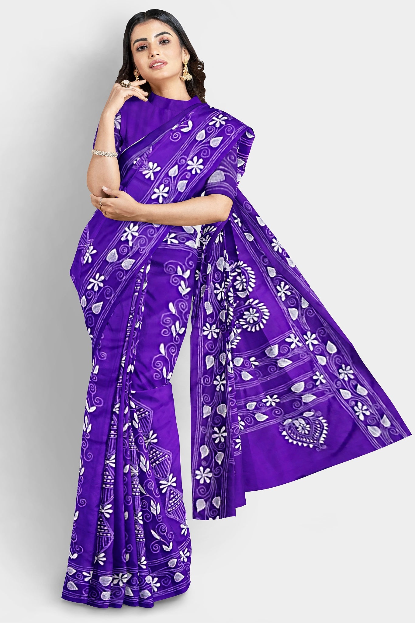 Kantha Stitch: Stylish Blended Silk Saree showcasing Traditional Artistry in Modern Indian Fashion With BP