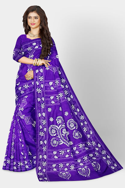 Kantha Stitch: Stylish Blended Silk Saree showcasing Traditional Artistry in Modern Indian Fashion With BP