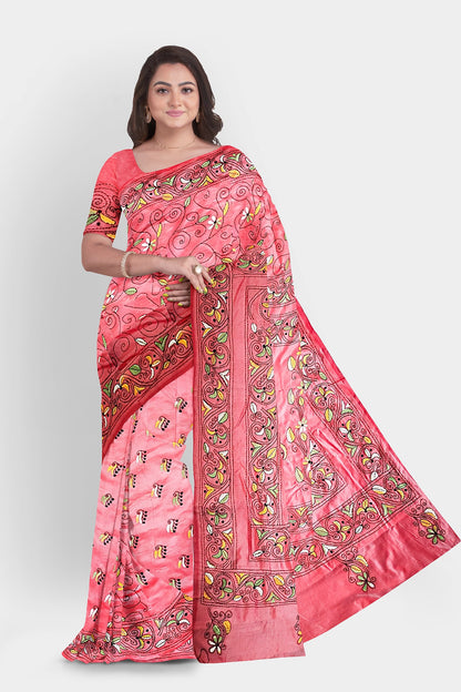 Kantha Stitch: Up-to-Date Blended Silk Saree reflecting the Latest Trend in Indian Ethnic Wear  With BP