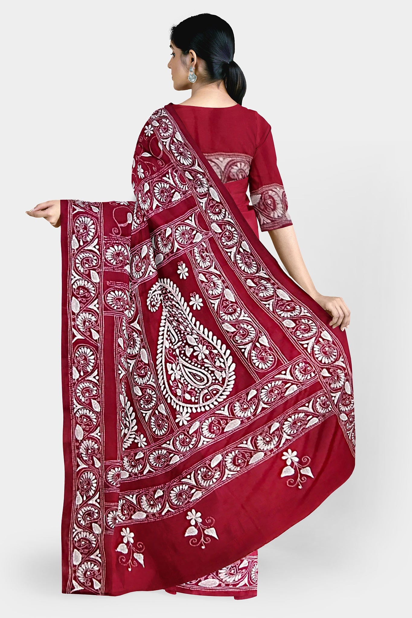 Kantha Stitch: Stylish Blended Silk Saree showcasing Traditional Artistry in Modern Indian Fashion With BP