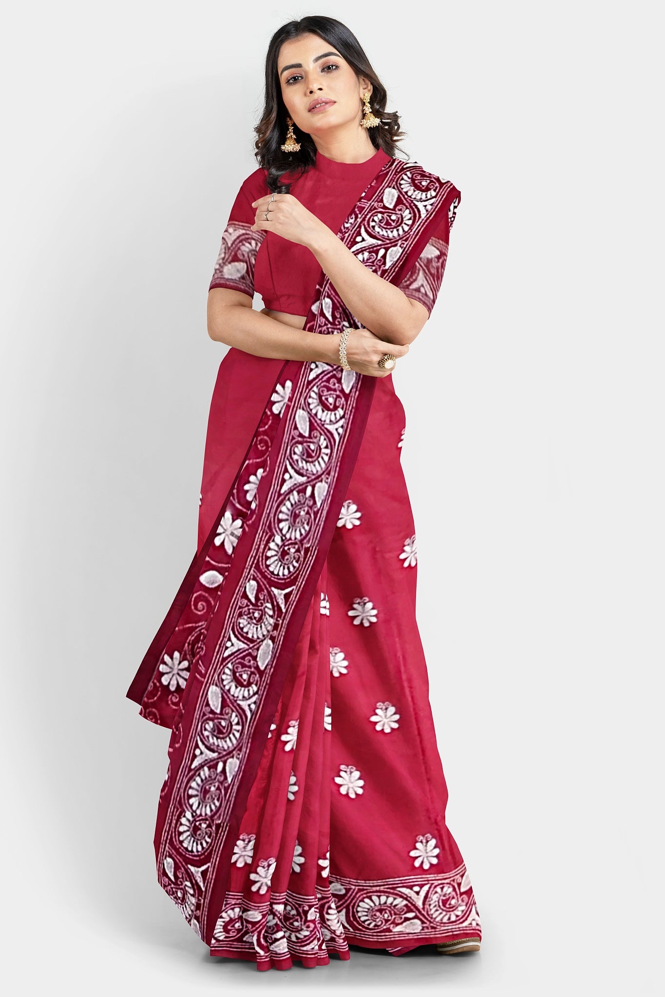 Kantha Stitch: Stylish Blended Silk Saree showcasing Traditional Artistry in Modern Indian Fashion With BP