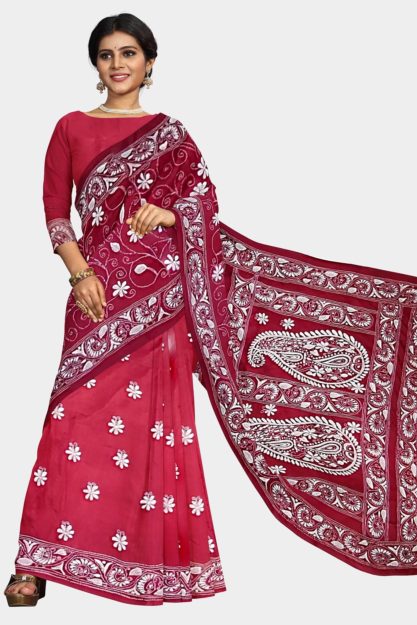 Kantha Stitch: Stylish Blended Silk Saree showcasing Traditional Artistry in Modern Indian Fashion With BP