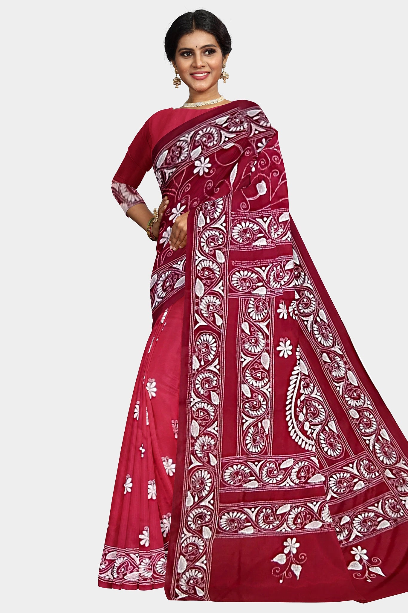 Kantha Stitch: Stylish Blended Silk Saree showcasing Traditional Artistry in Modern Indian Fashion With BP