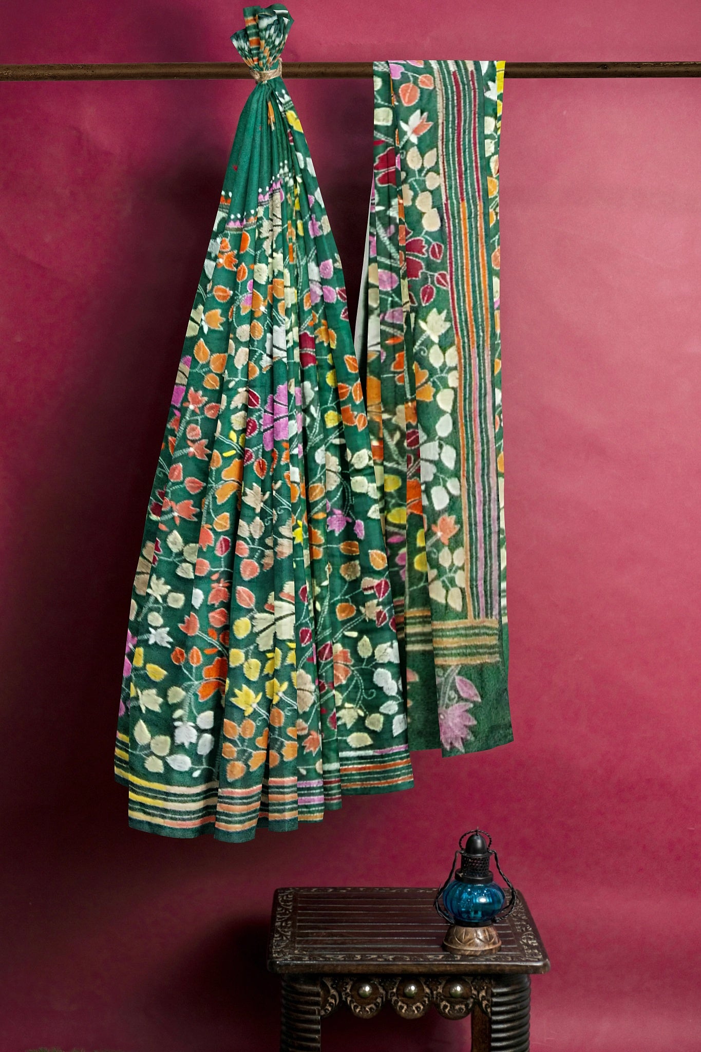 Kantha Stitch: Stylish Blended Silk Saree showcasing Traditional Artistry in Modern Indian Fashion