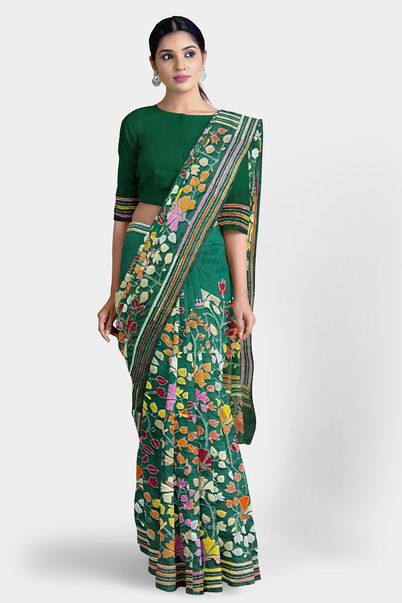 Kantha Stitch: Stylish Blended Silk Saree showcasing Traditional Artistry in Modern Indian Fashion