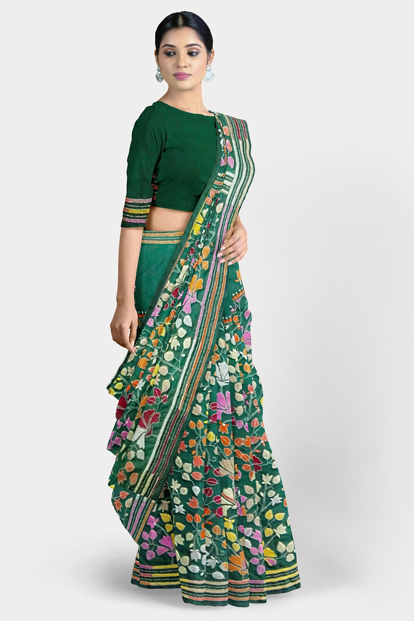 Kantha Stitch: Stylish Blended Silk Saree showcasing Traditional Artistry in Modern Indian Fashion
