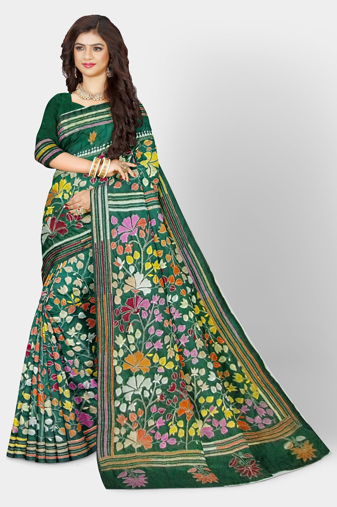 Kantha Stitch: Stylish Blended Silk Saree showcasing Traditional Artistry in Modern Indian Fashion