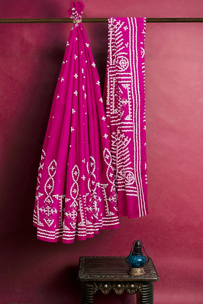 Gujrati Stitch: Stylish Blended Silk Saree showcasing Traditional Artistry in Modern Indian Fashion