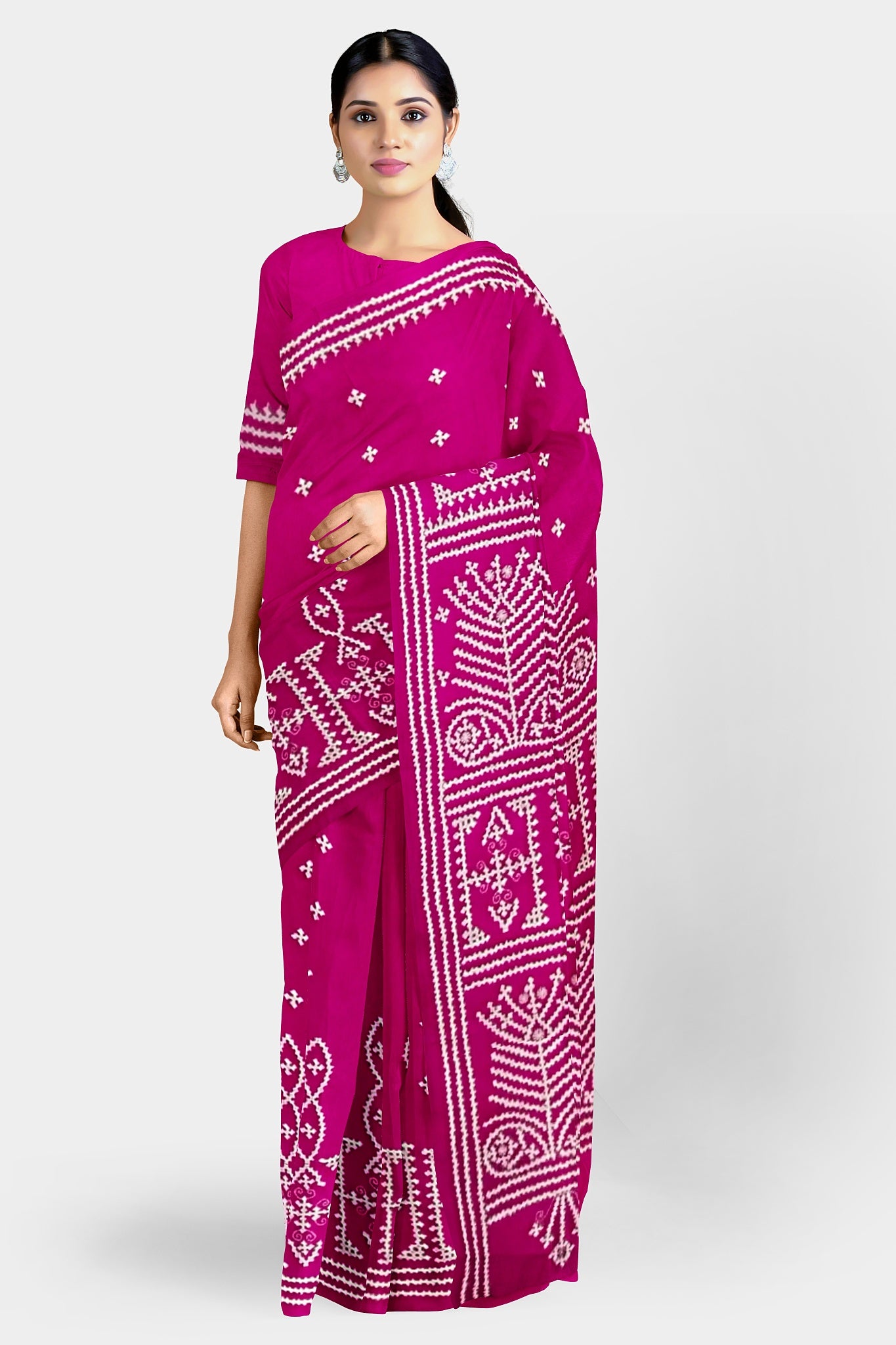 Gujrati Stitch: Stylish Blended Silk Saree showcasing Traditional Artistry in Modern Indian Fashion
