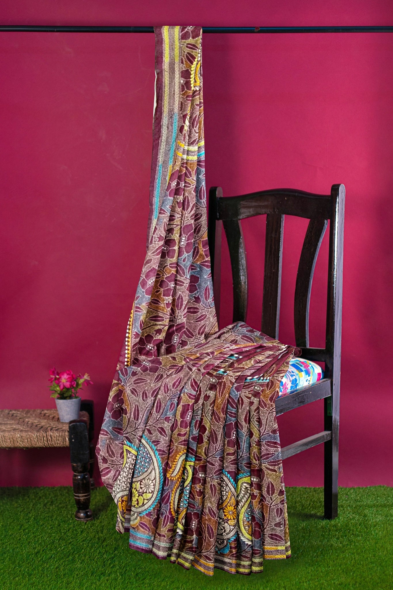 Kantha Stitch: Stylish Blended Silk Saree showcasing Traditional Artistry in Modern Indian Fashion With BP