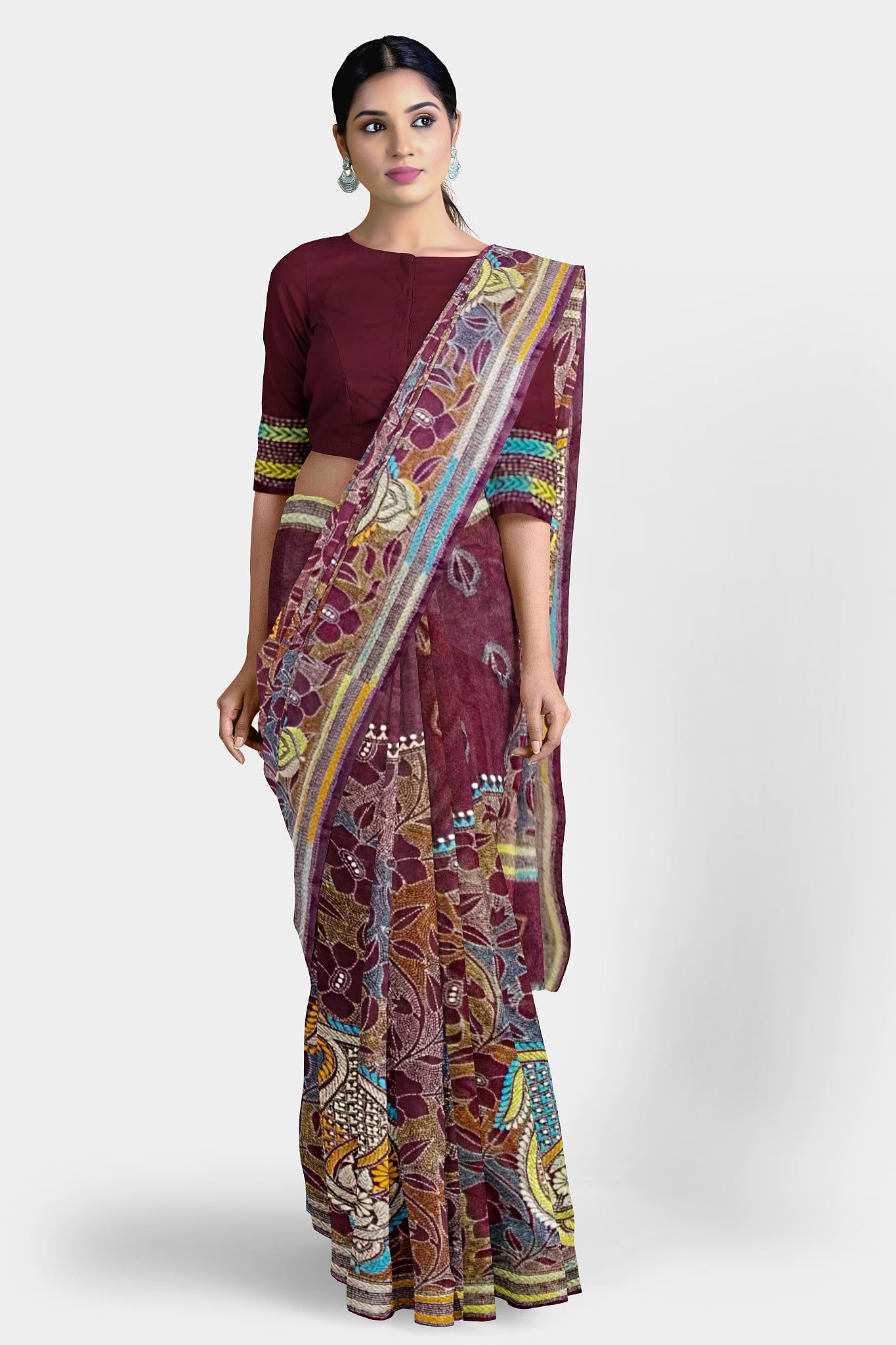 Kantha Stitch: Stylish Blended Silk Saree showcasing Traditional Artistry in Modern Indian Fashion With BP
