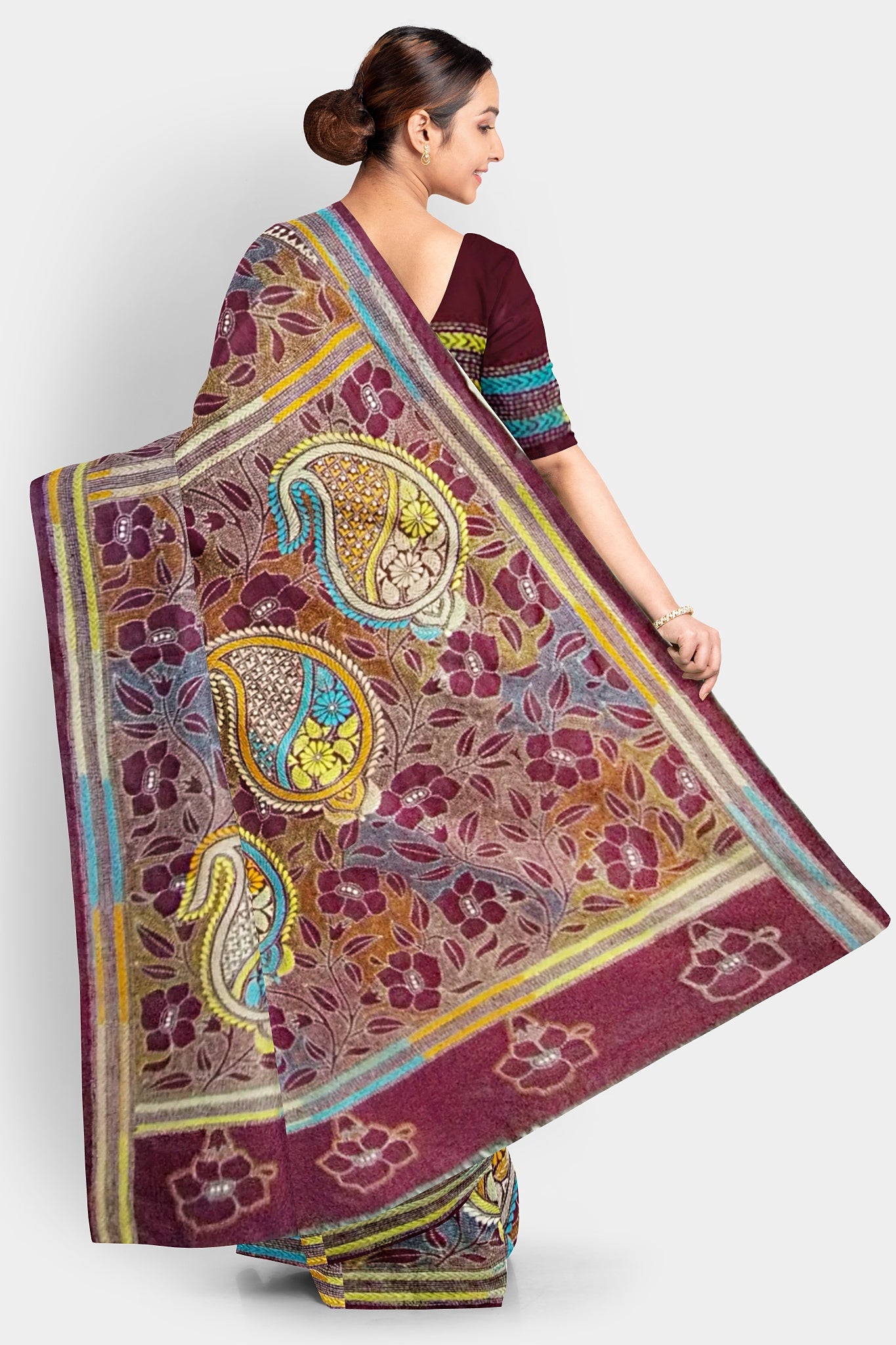 Kantha Stitch: Stylish Blended Silk Saree showcasing Traditional Artistry in Modern Indian Fashion With BP