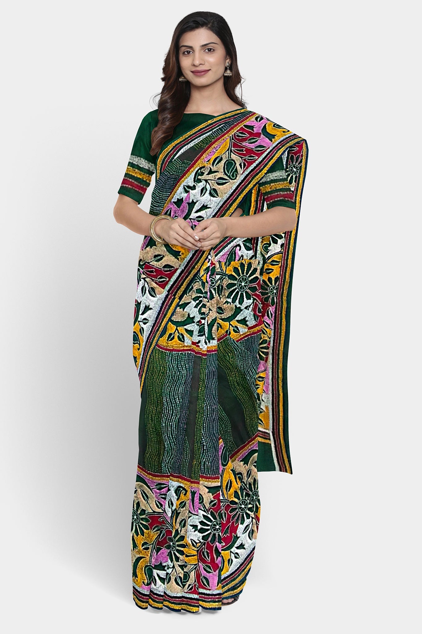 Kantha Stitch: Must-Have Blended Silk Saree for Timeless Elegance and Classic Indian Heritage With BP