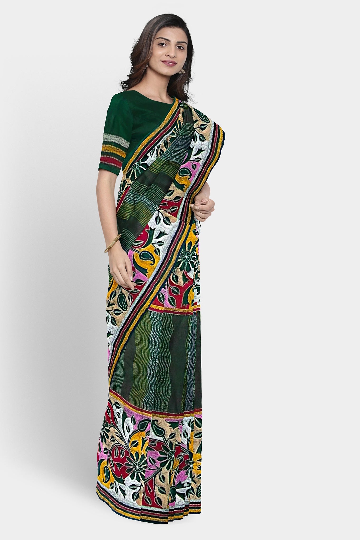 Kantha Stitch: Must-Have Blended Silk Saree for Timeless Elegance and Classic Indian Heritage With BP