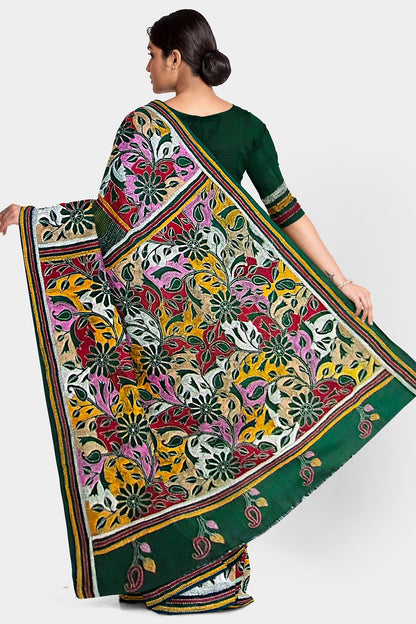 Kantha Stitch: Must-Have Blended Silk Saree for Timeless Elegance and Classic Indian Heritage With BP