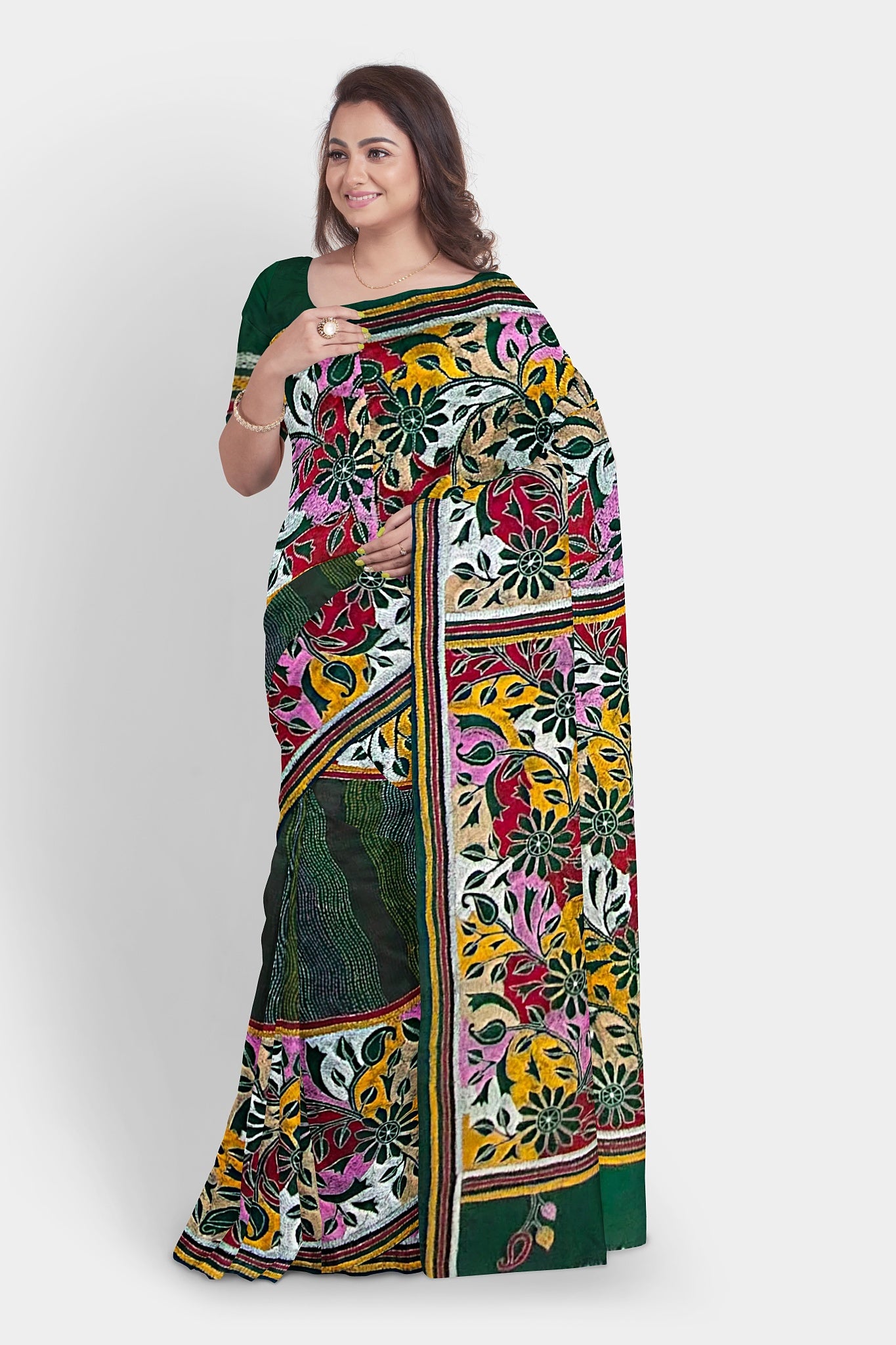 Kantha Stitch: Must-Have Blended Silk Saree for Timeless Elegance and Classic Indian Heritage With BP