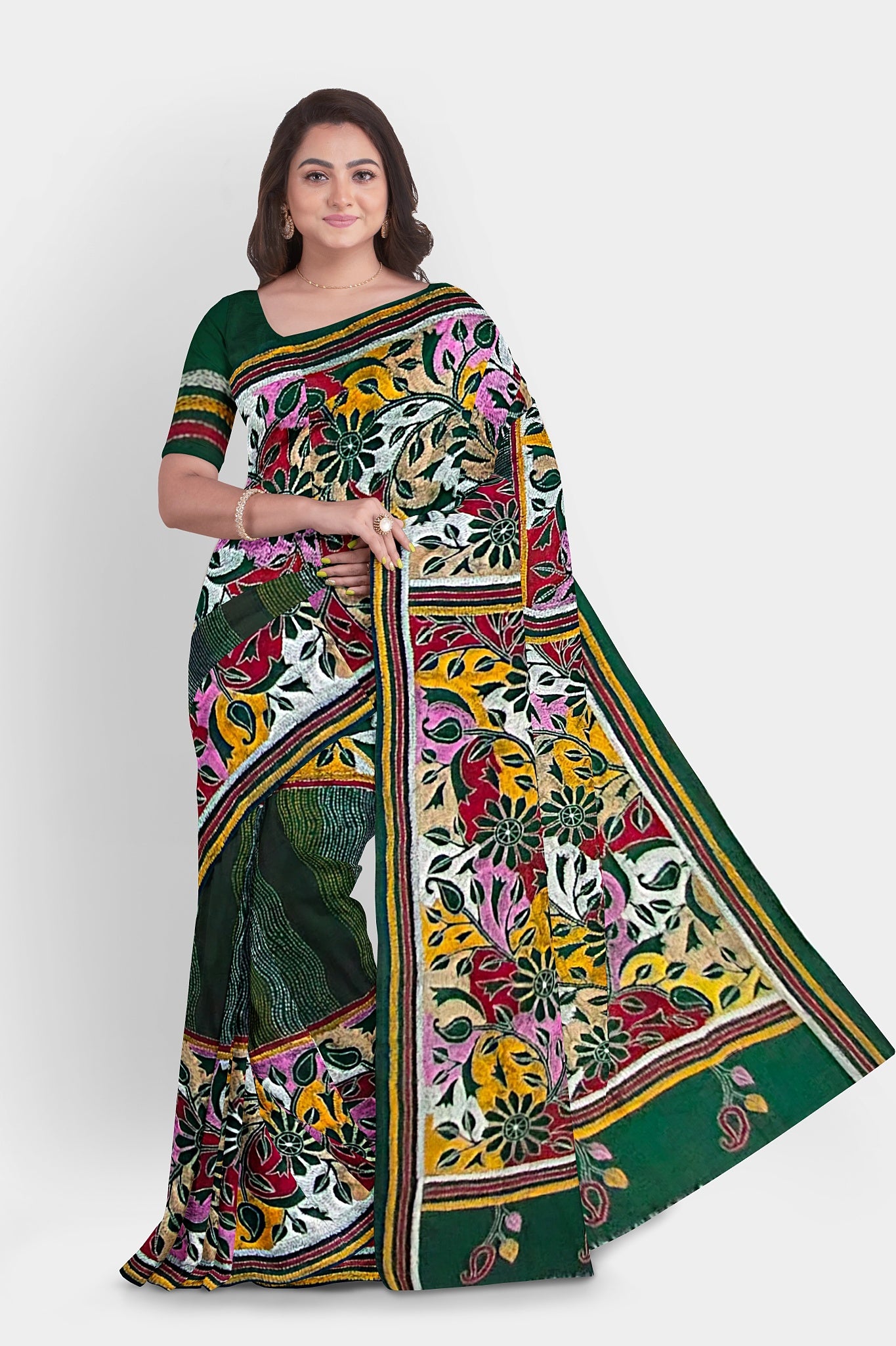Kantha Stitch: Must-Have Blended Silk Saree for Timeless Elegance and Classic Indian Heritage With BP