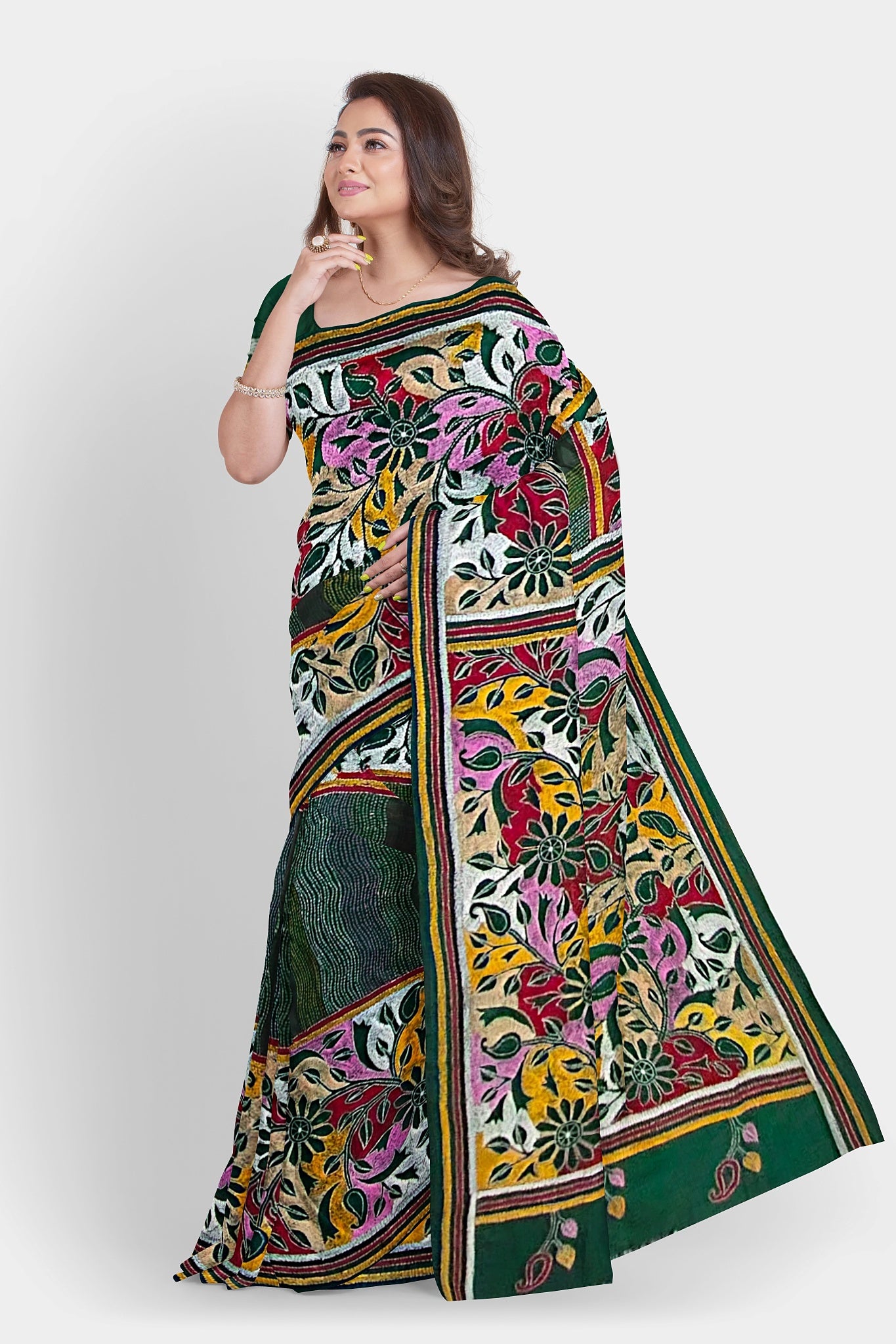 Kantha Stitch: Must-Have Blended Silk Saree for Timeless Elegance and Classic Indian Heritage With BP