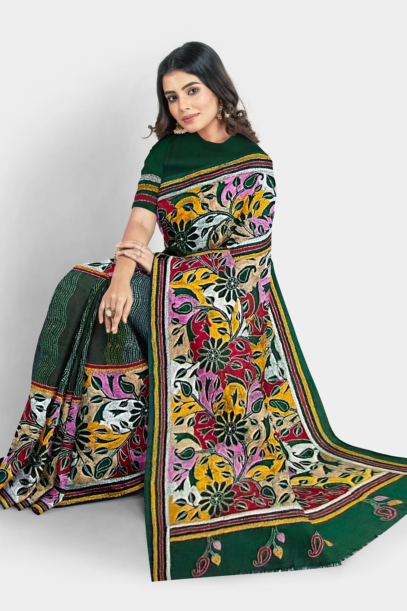 Kantha Stitch: Must-Have Blended Silk Saree for Timeless Elegance and Classic Indian Heritage With BP